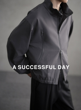 ASSDY|双层锁边/双线埋夹工艺/春秋季双拉链翻领夹克男士鼎奢外套