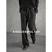 弹力直筒长裤 ASSDY 2025冬季 新款 高级轻奢垂感针织毛呢休闲裤 男士