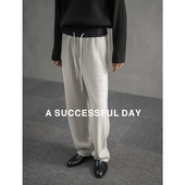 绵羊毛针织休闲裤 保暖卫裤 男士 ASSDY 2025冬季 新款 垂感阔腿裤 子潮