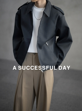 ASSDY|宇航级耐磨纤维/双线加固/春季翻领老钱风夹克男士外套潮牌