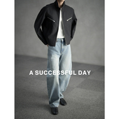 重塑身体轮廓 ASSDY 100%棉 独家定制老钱风弯刀夹克潮外套男春