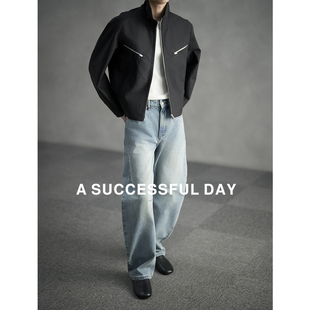 ASSDY|100%棉/重塑身体轮廓/独家定制老钱风弯刀夹克潮外套男春