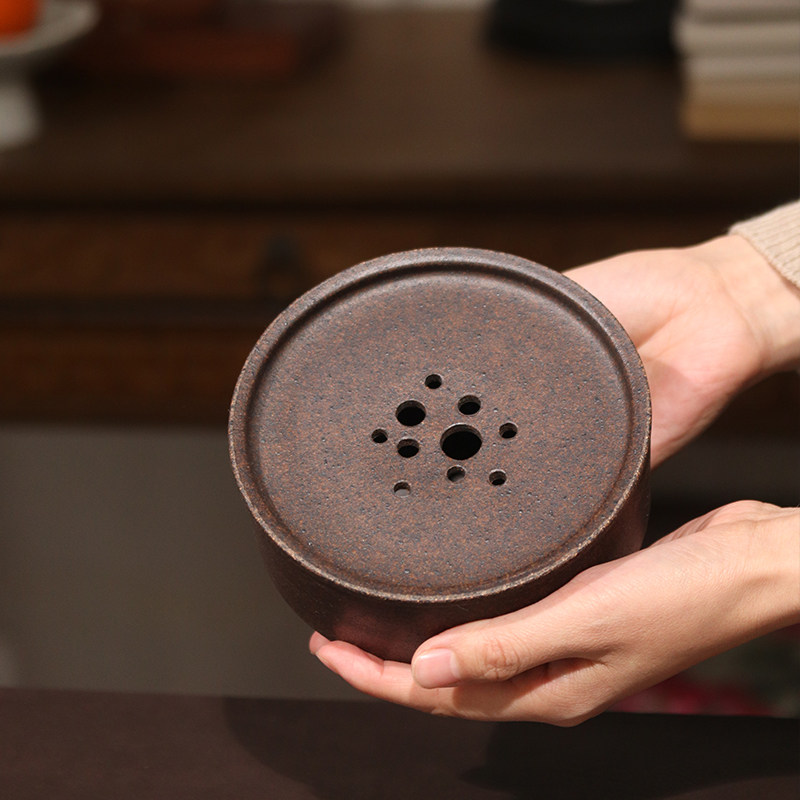 自在紫砂壶承干泡台手工家用养壶盘茶壶底座壶托 养壶垫小茶盘