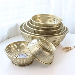 韩国原装进口蒸屉蔬菜水果控水沥水篮子加热多功能小金盆金色蒸格