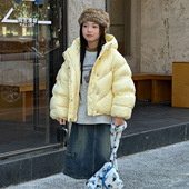 花与寻女童羽绒服2025冬款 韩版 连帽90白鸭绒面包羽绒服加厚保暖潮