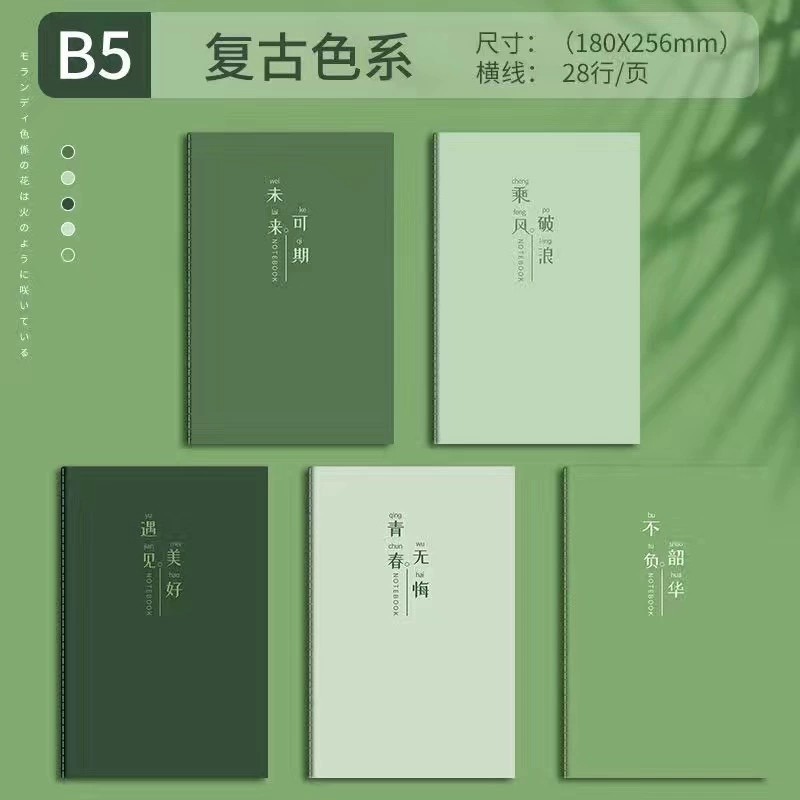 B5励志文字笔记本简约大学生ins高颜值记事本初中高中A5本子批