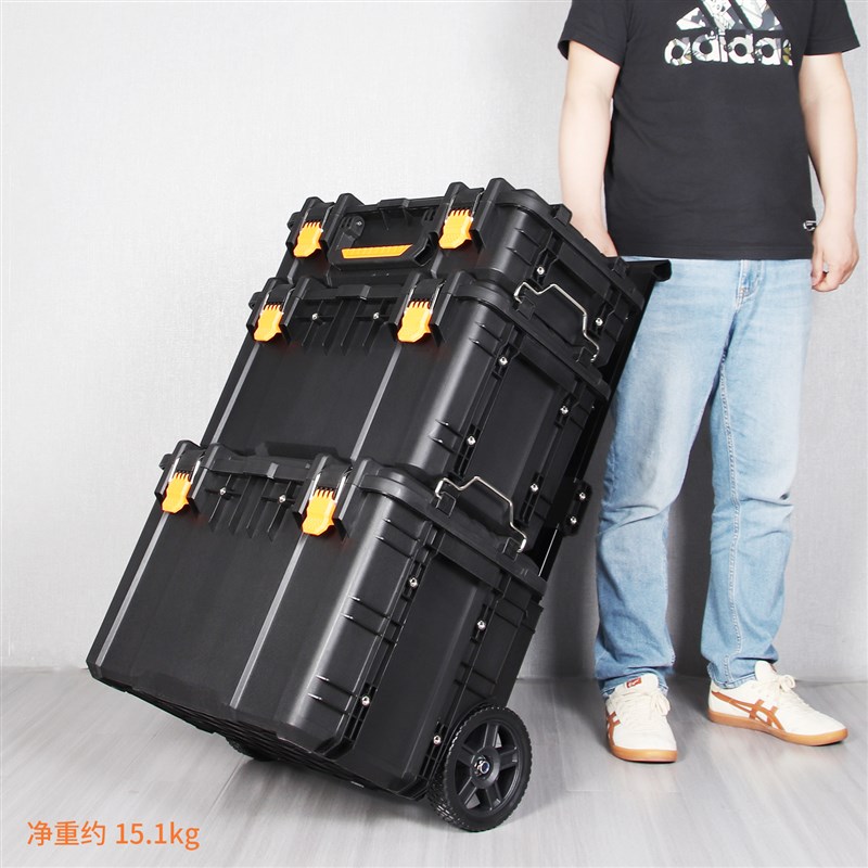 加厚工业级堆叠工具箱大号移动组合式拉杆工N具箱车门窗水电施工