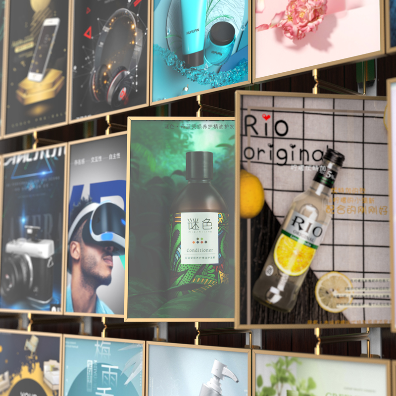 360可旋转相框互p动翻转牌走廊背景展示宣传文化照片墙饰网红墙