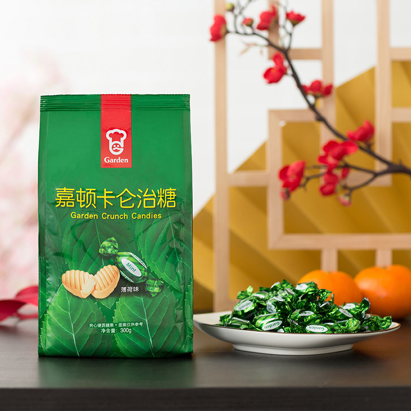 嘉顿300g薄荷味卡仑治糖硬糖网红水果糖糖果喜糖休闲零食薄荷糖