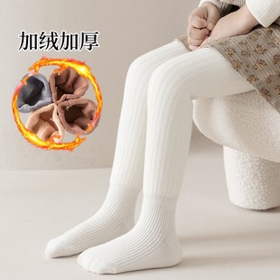 袜 秋冬加厚一体绒儿童打底裤 宝宝加绒连裤 袜婴幼儿大PP女宝打底裤