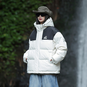 TEDDYISLAND美式拼接撞色男女冬季加厚棉服立领棉衣宽松面包服袄