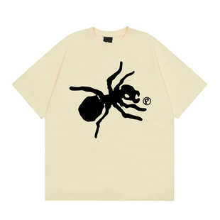 RASP美式 t恤男女夏季 男女宽松圆领体恤上衣 街头印花卡通蜘蛛短袖