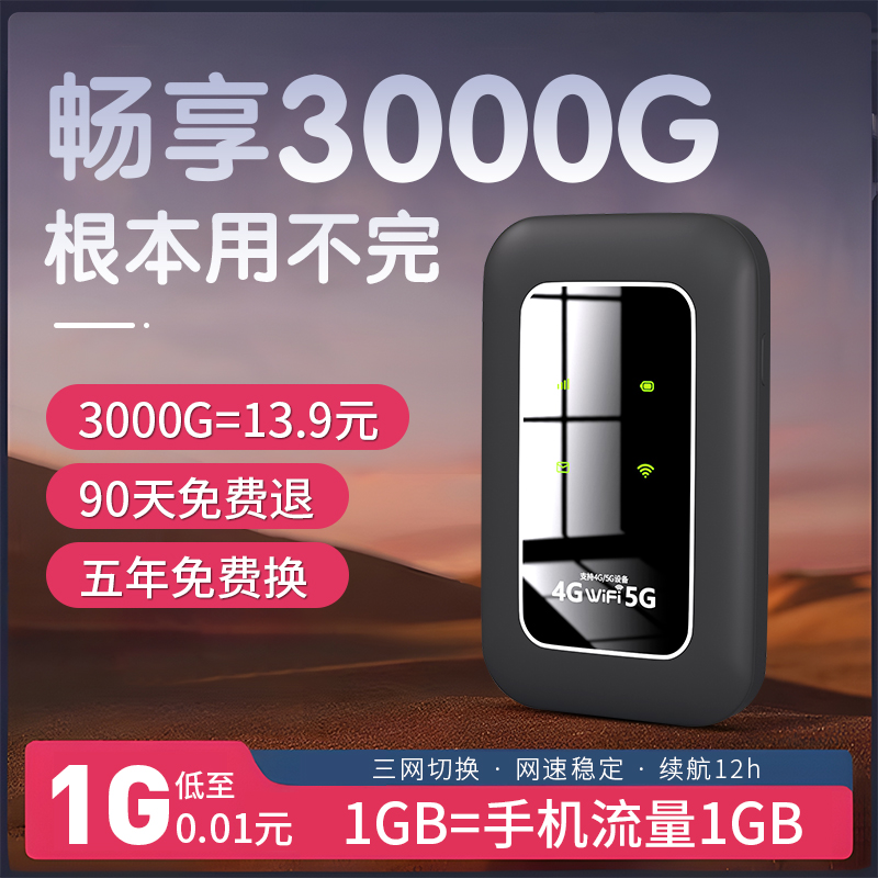 【不限速】随身wifi移动无线wi-fi6无限网络流量宽带45g全国通用免插卡三网便携式wife热点车载随身路由器 网络设备/网络相关 随身wifi 原图主图