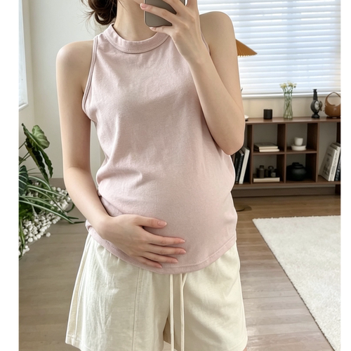 小个子孕妇挂脖吊带小背心夏季新款时尚遮副乳内搭外穿上衣