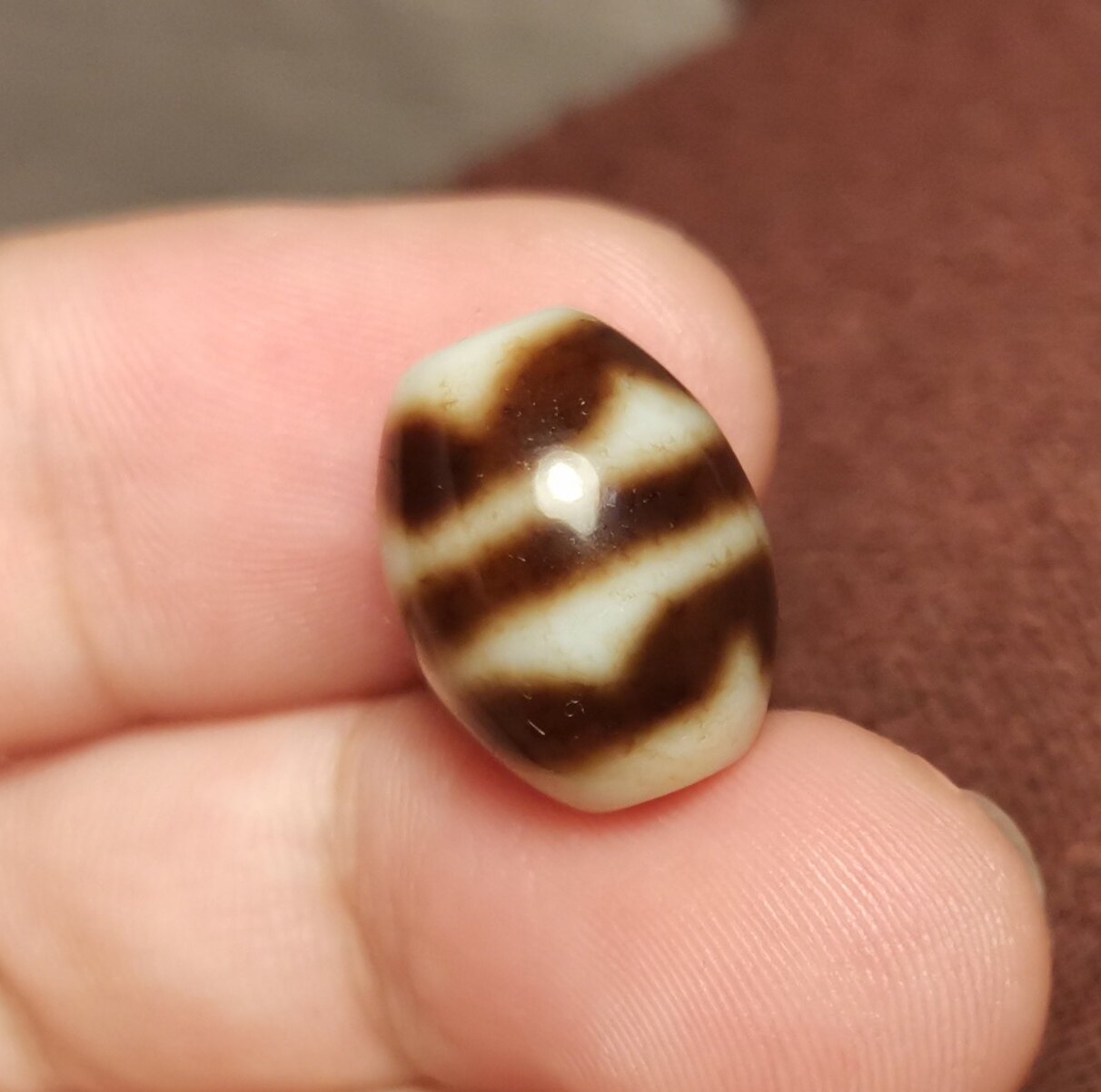 藏系文玩12*15.5mm小虎牙达洛天珠散珠饰品配饰佩珠隔珠腰珠佛珠