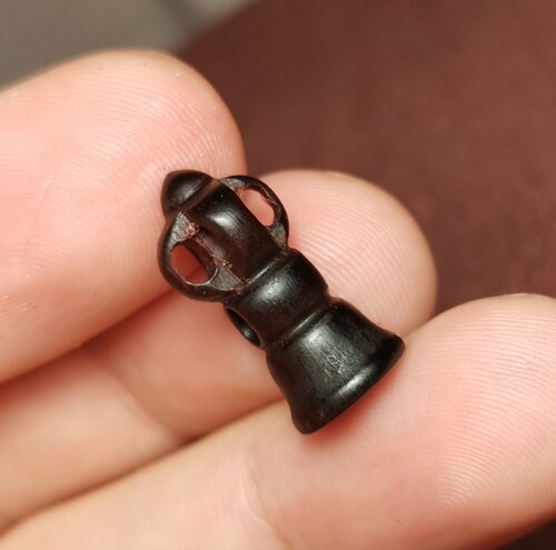 西藏文玩8*18mm小叶紫檀限量款手工款金刚铃背云吊坠挂件饰品配饰