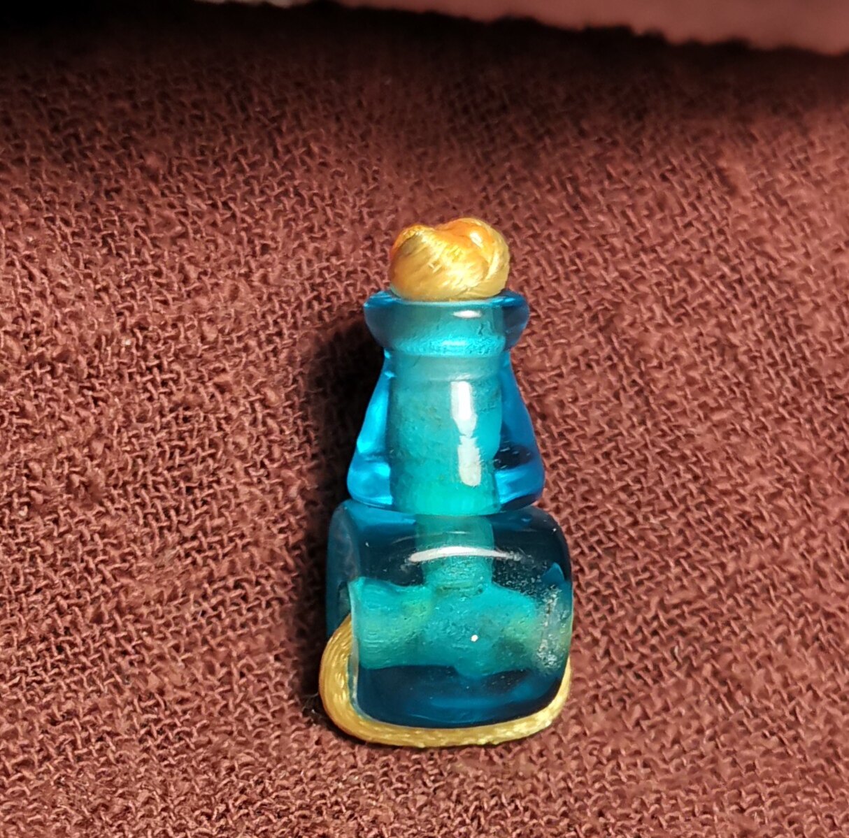 西藏元素透明天蓝色料器11*22mm 三通佛头锁骨链配饰配件百搭饰品