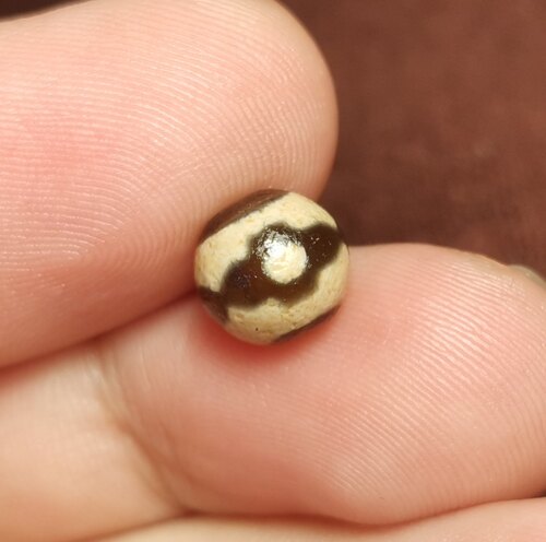 西藏文玩8mm迷你小圆珠唐城三眼天珠散珠老款式磨砂质感隔珠垫珠