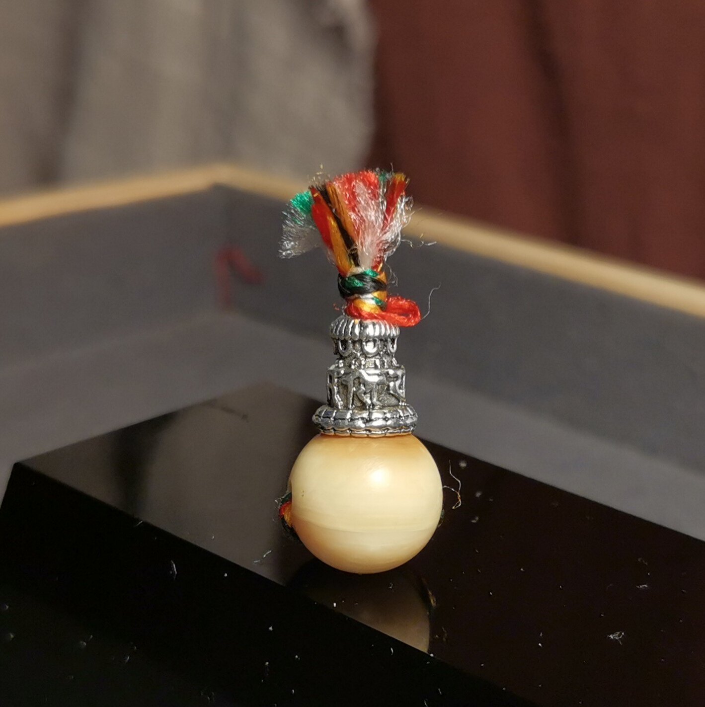 藏系12mm古玩百搭休闲三通果冻料高级白佛头藏银佛塔佛珠配饰配件
