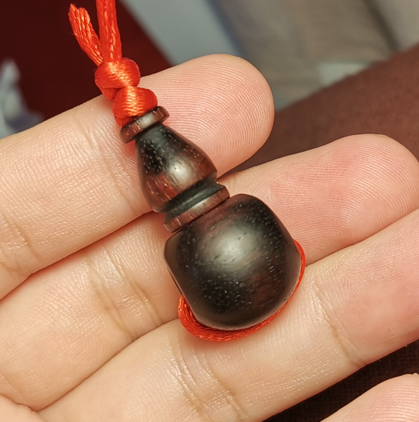 牧区古玩18*32mm老款式小叶紫檀一物一图锁骨链结尾三通佛头配件
