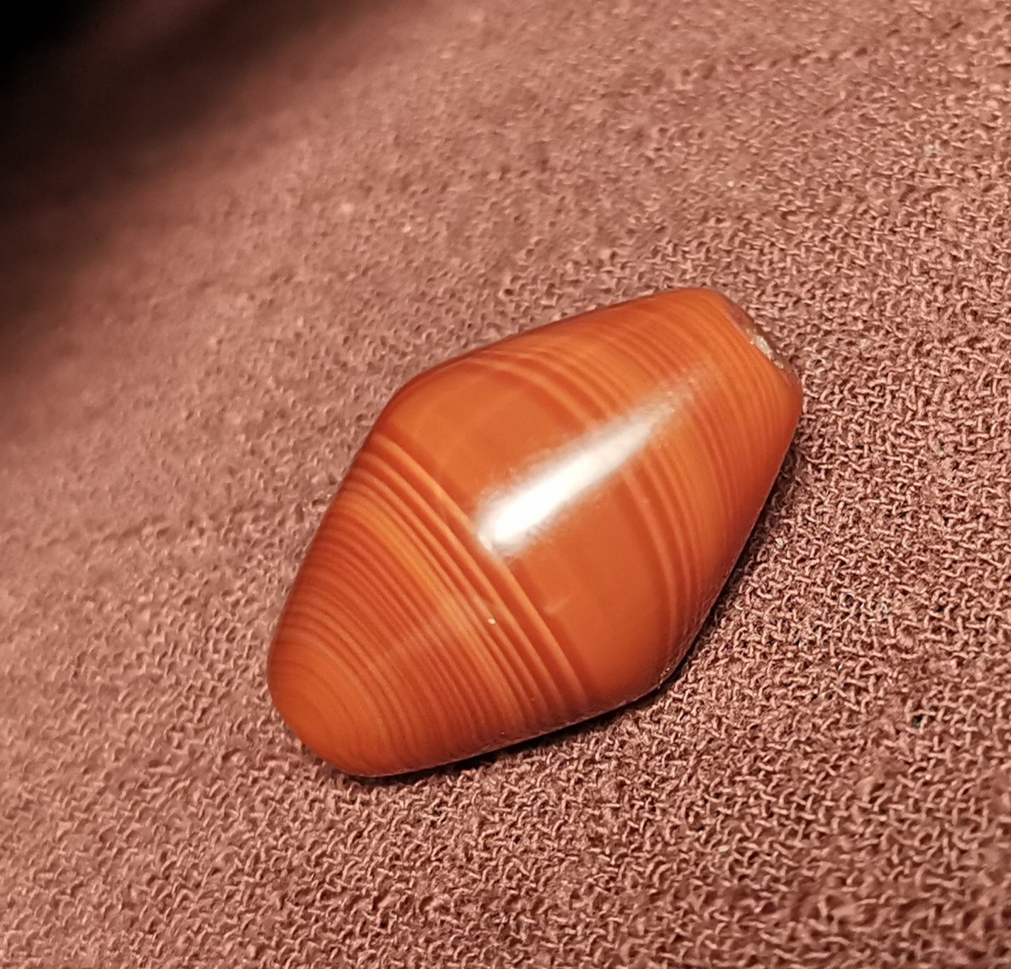 西藏文玩19*30mm达洛金刚佛眼一眼珠棕红色缠丝玛瑙吊坠顶珠随身