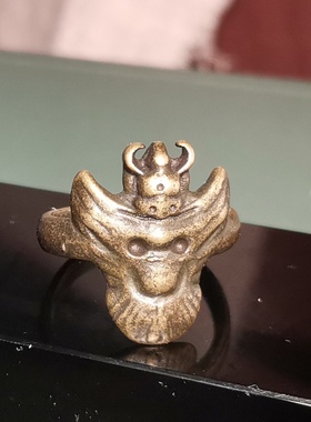 藏式文玩老气利马铜大鹏鸟戒指老料新做内径19.5mm古朴手感古玩款