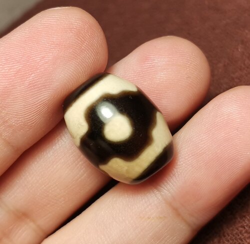 藏系文玩14*19mm老款式唐城三眼天珠锁骨链吊坠顶珠随身佩戴天珠
