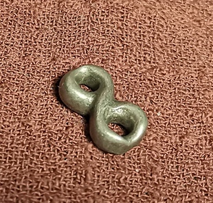 西藏文玩白铜做旧双孔道挂环挂扣百搭饰品配饰挂件每个略有不同环