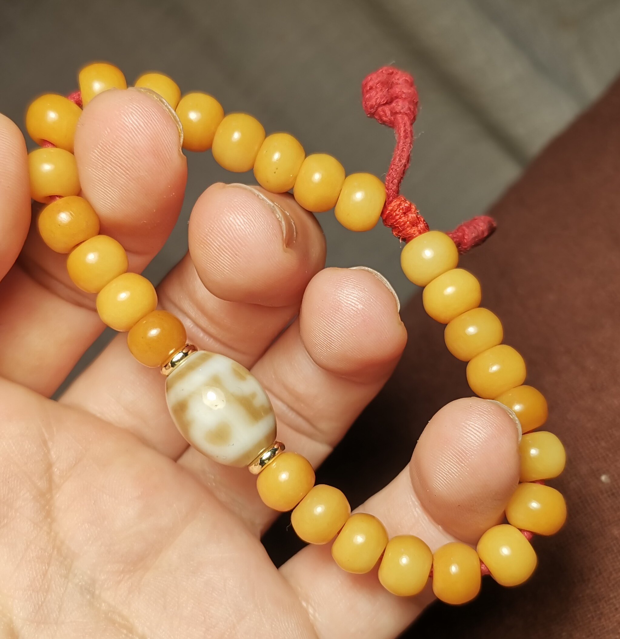 古玩珠简化款手链手串宝瓶天珠牦牛骨玉化灵骨搭配一物一图手持珠