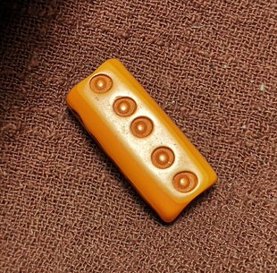 西藏元素8*11*26mm老黄色咒点料器一物一图佩珠隔珠百搭饰品配饰