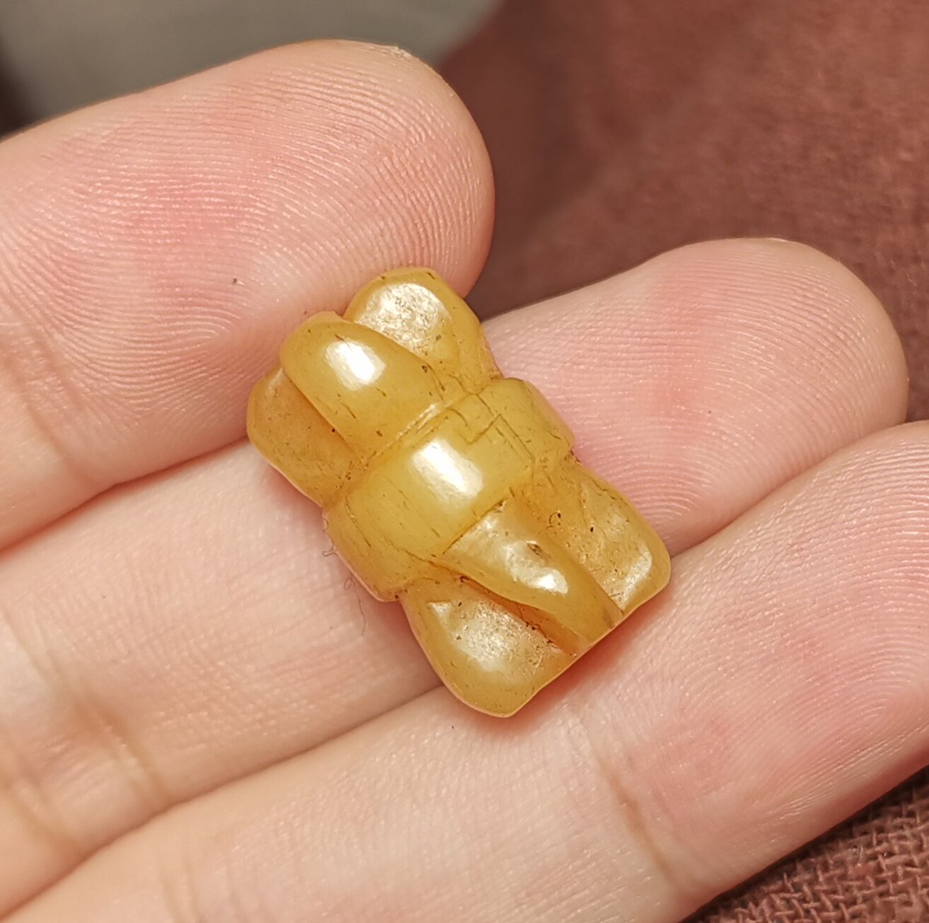 藏系文玩12*20mm牦牛骨玉化灵骨包浆油润金刚杵佩珠隔珠一物一图