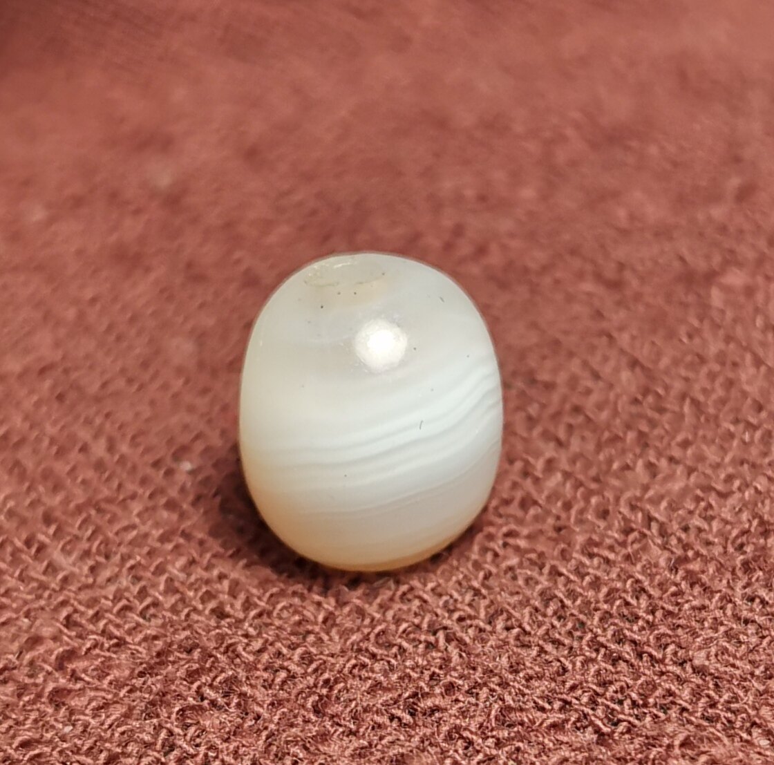 西藏文玩10mm透白老缠丝玛瑙一物一图百搭饰品配饰佩珠隔珠腰珠款