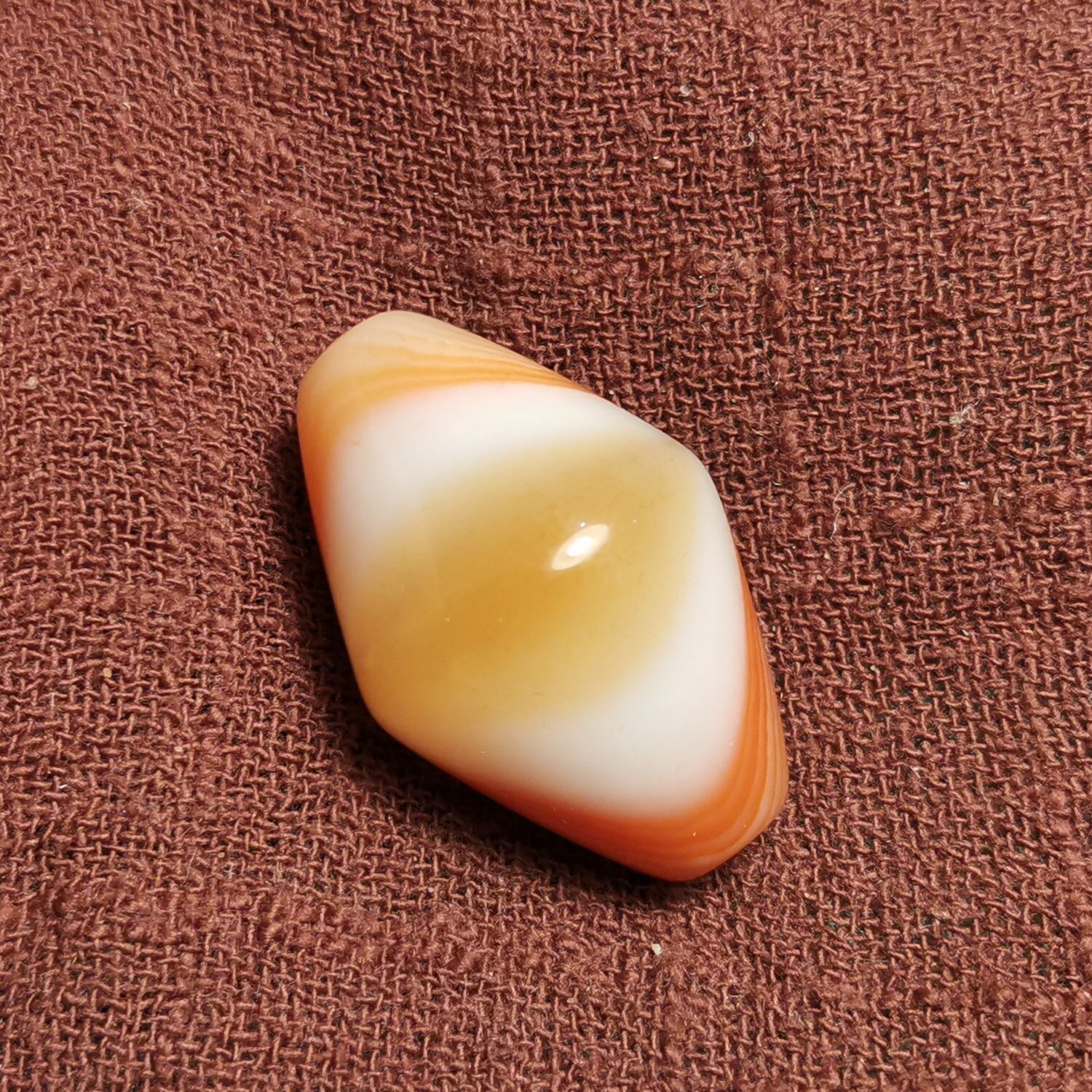 西藏元素19.5*30mm超大一眼靠山珠一物一图缠丝玛瑙玉髓吊坠顶珠