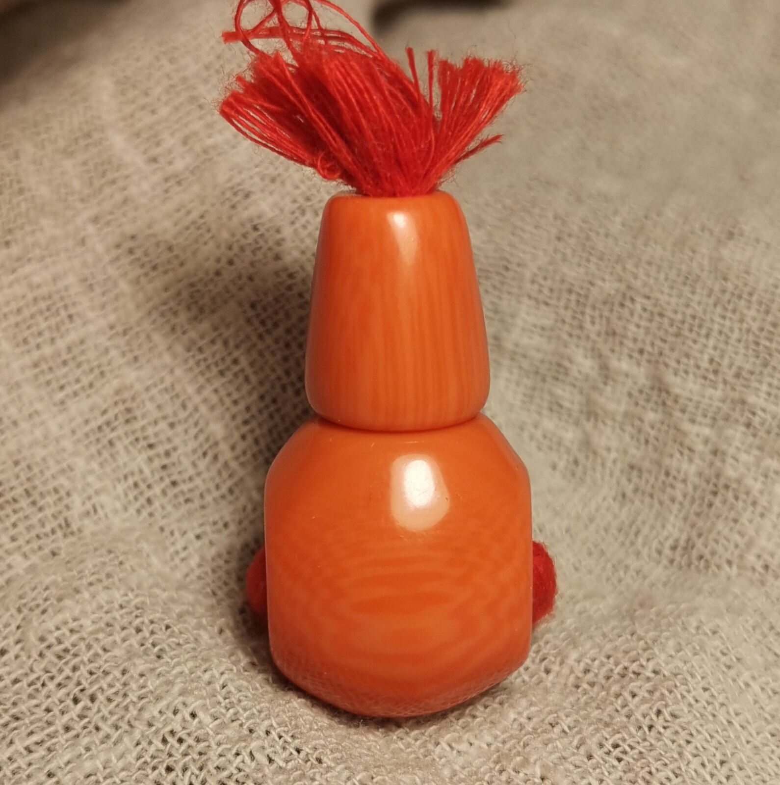 限量款西藏文玩橘色料器树脂手工款佛头三通16*18.5*33mm百搭饰品