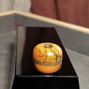 藏系16mm牙黄古珠牦牛骨古珠桶珠佛珠佩珠隔珠腰珠古玩百搭休闲