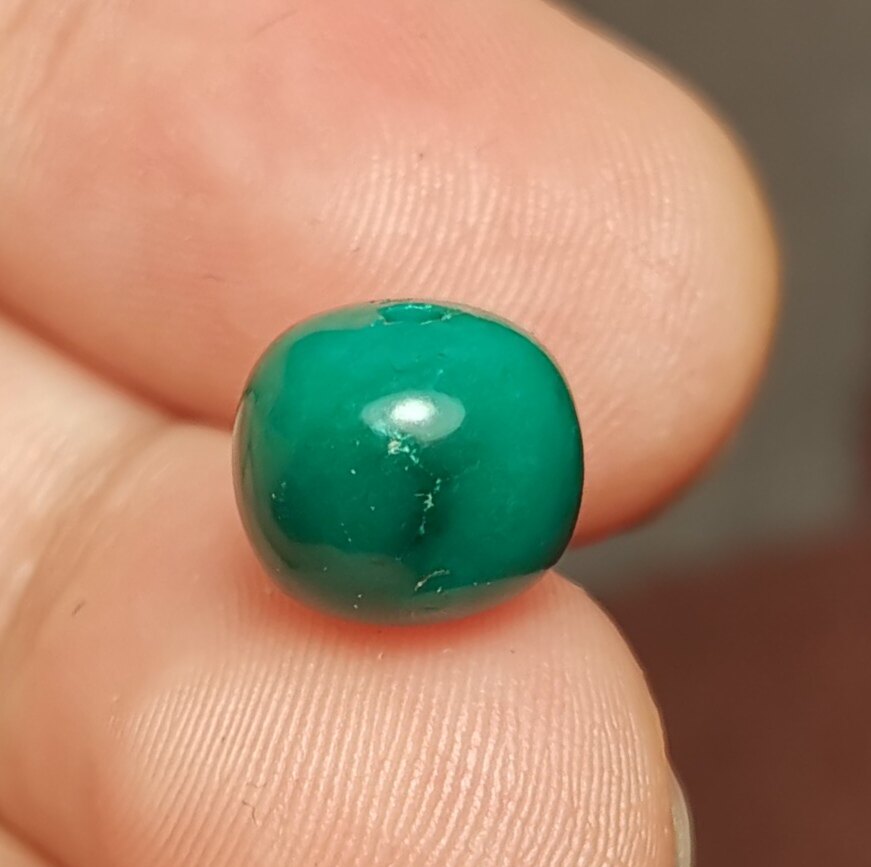 西藏文玩9mm优化绿松石一物一图百搭饰品配饰佩珠隔珠多宝佩珠款