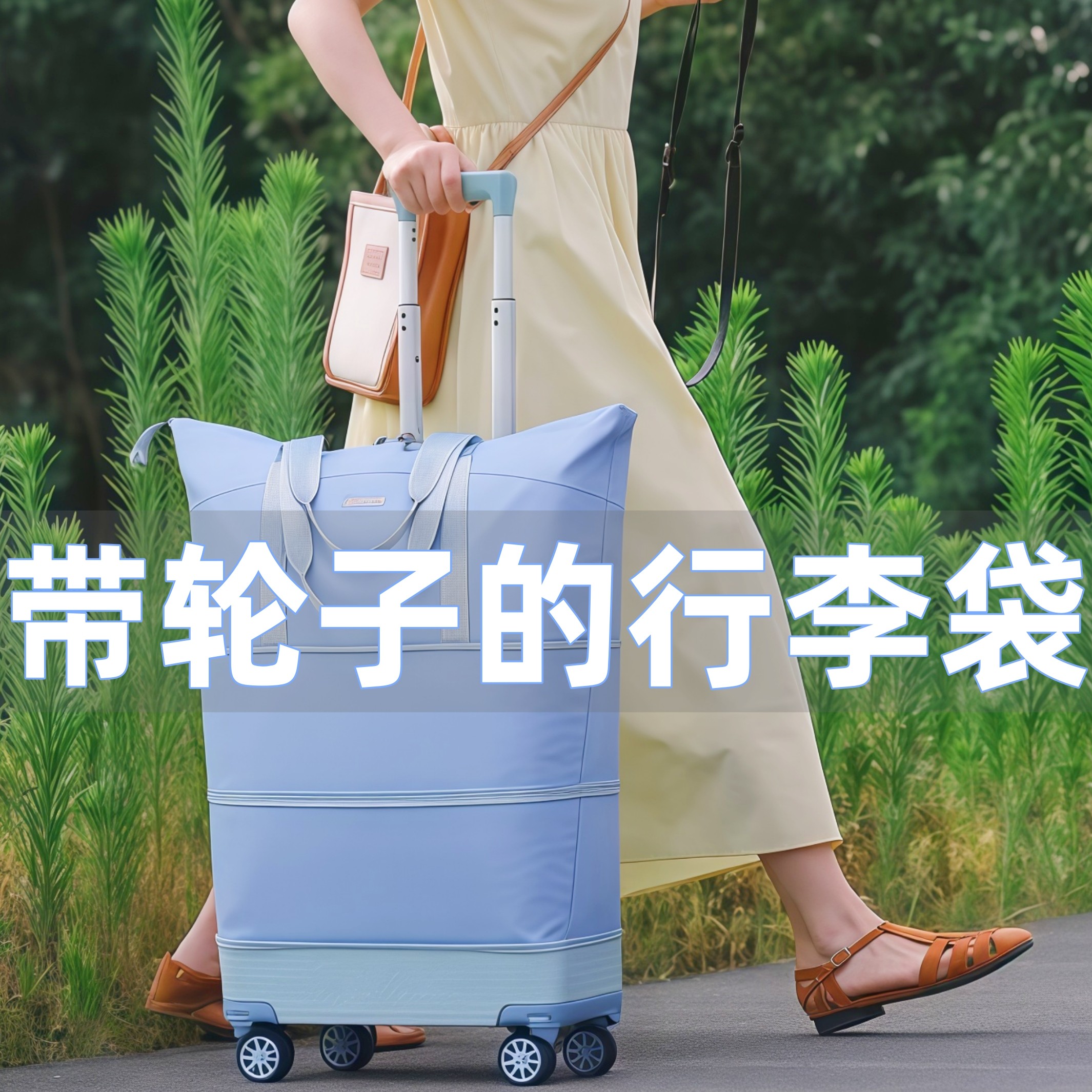 带轮子的行李袋可折叠大容量旅行包学生住校行李包防水被子收纳袋,收纳整理,被子防尘袋,淘宝优惠券,粉丝福利购,淘宝优惠卷