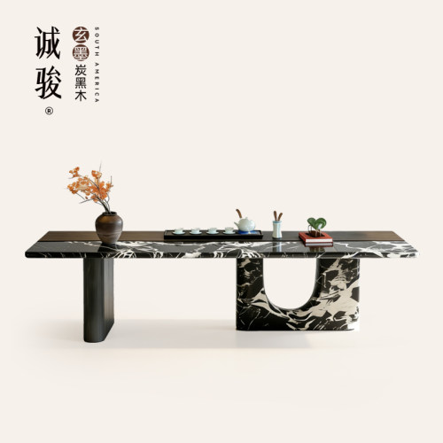 家用现代别墅茶桌天然奢石茶室桌