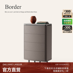 诚骏天然大理石斗柜卧室床尾置物柜意式 轻奢风房间收纳奢石储物柜