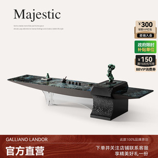 诚骏天然大理石茶桌现代轻奢别墅大平层用高档茶室悬浮茶台椅组合