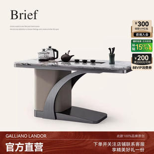 诚骏意式 1.3米奢石阳台茶桌 轻奢茶台天然大理石全屋定制设计师款