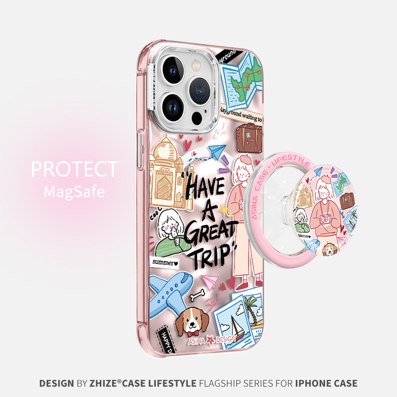 夏日旅游记适用于iPhone15Promax手机壳14pro小众原创13卡通ip16全包防摔12pro潮牌14promax超薄,3C数码配件,手机保护套/壳,淘宝优惠券,粉丝福利购,淘宝优惠卷