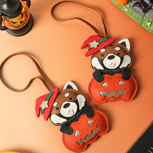 裁鱼手工diy材料包真羊皮南瓜小浣熊汽车挂件包包挂饰自制送礼物