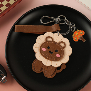 裁鱼手工礼物皮具diy材料包小狮子包包挂饰真皮车钥匙扣挂件团建