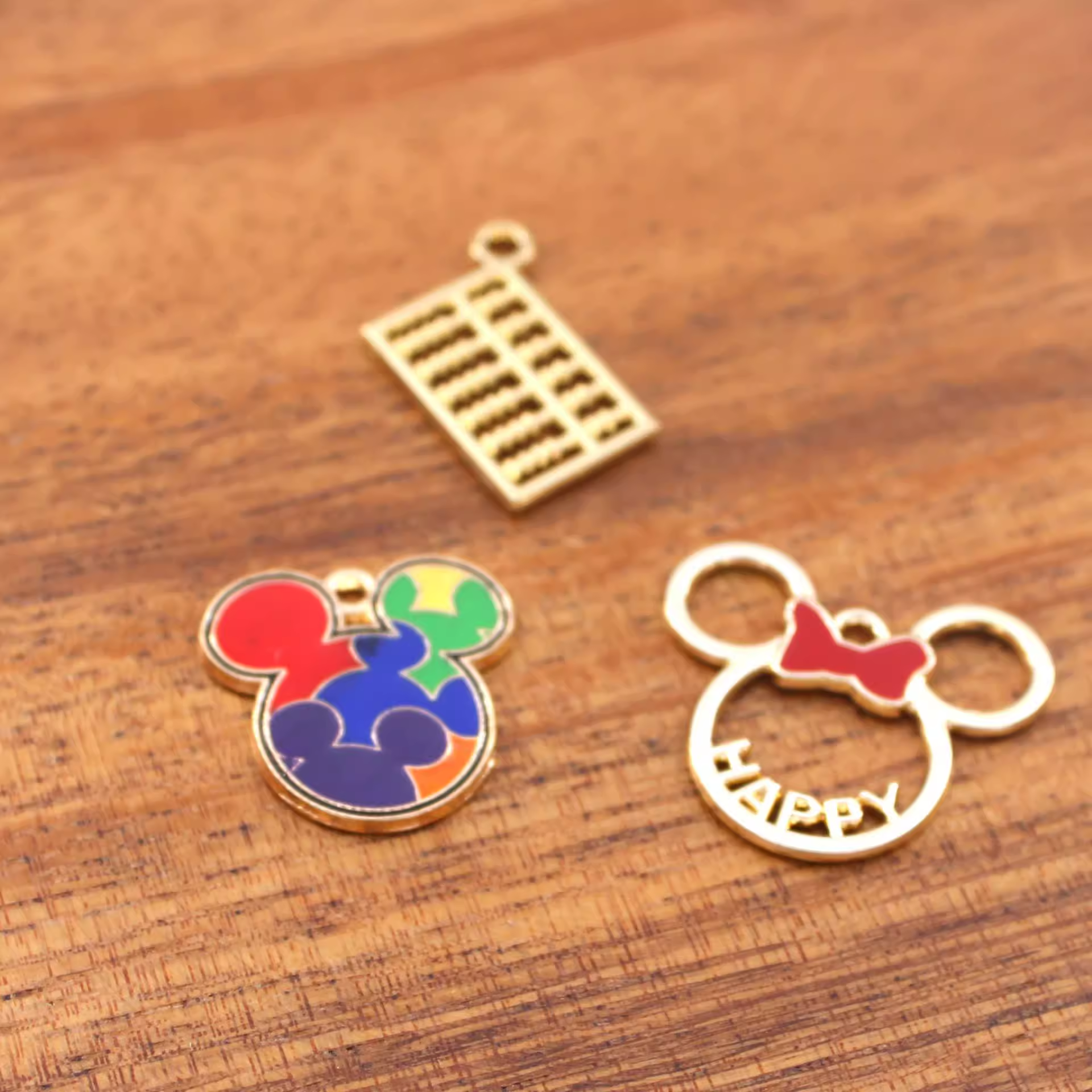 裁鱼手作金算盘米老鼠DIY合金滴油挂件钥匙扣吊坠挂饰小装饰