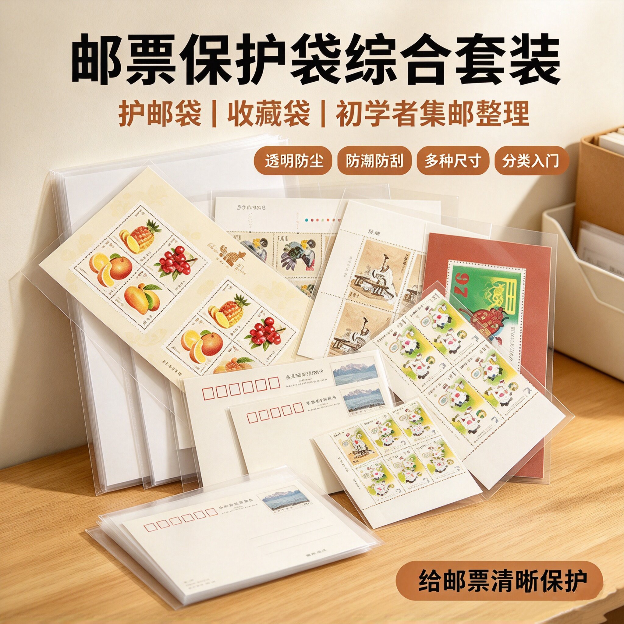 大全套多规格护邮袋邮票保护袋集邮收藏册大版小版明信片四方联票