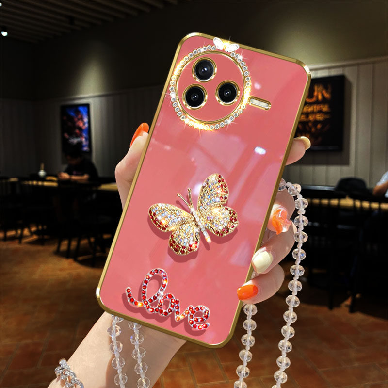 红米K80手机壳镶钻蝴蝶