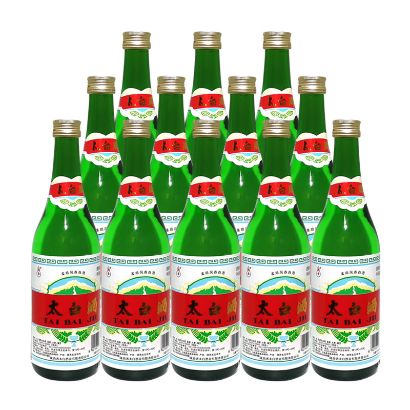 太白酒50度500ml普太白酒绿瓶柔顺凤香型白酒口粮酒