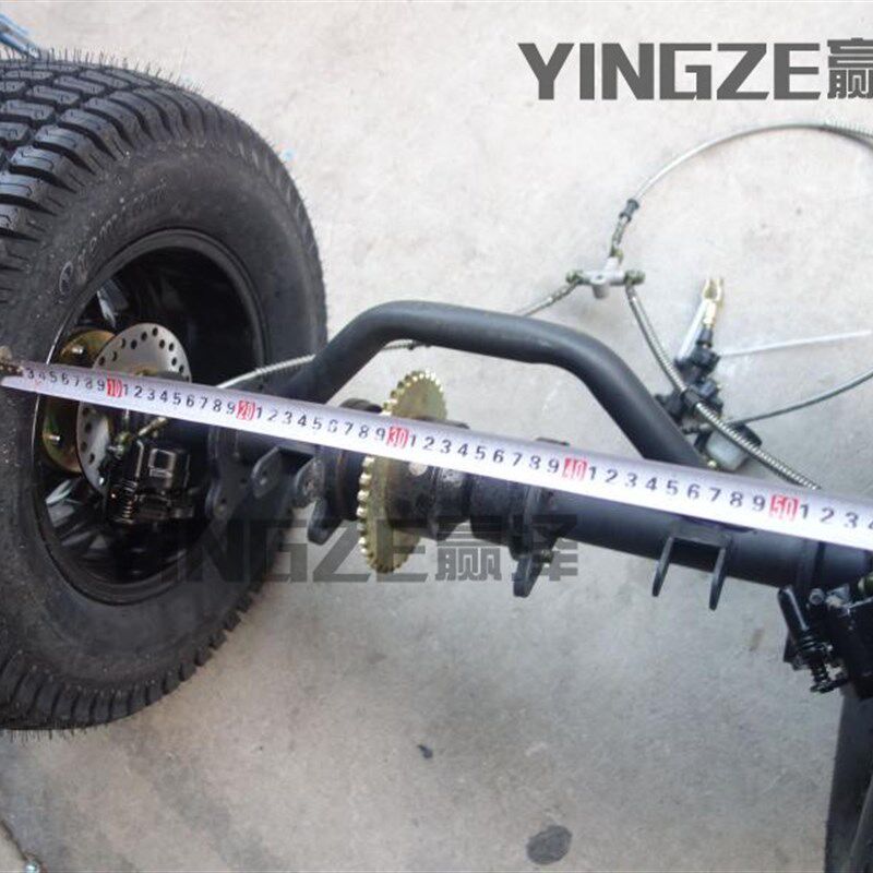 四轮卡丁车三轮摩托沙滩车改装链条传动后桥差速双碟刹后Z桥12寸