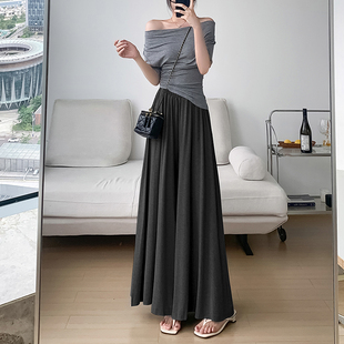 莫代尔垂感超飒裙裤 子 女春夏高腰显瘦带口袋简约气质超宽松甩甩裤